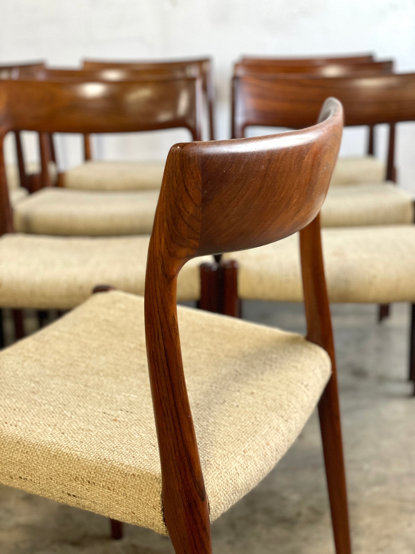 Niels Moller Model 75 Set of 10 Rosewood Danish Modern Dining Chairs