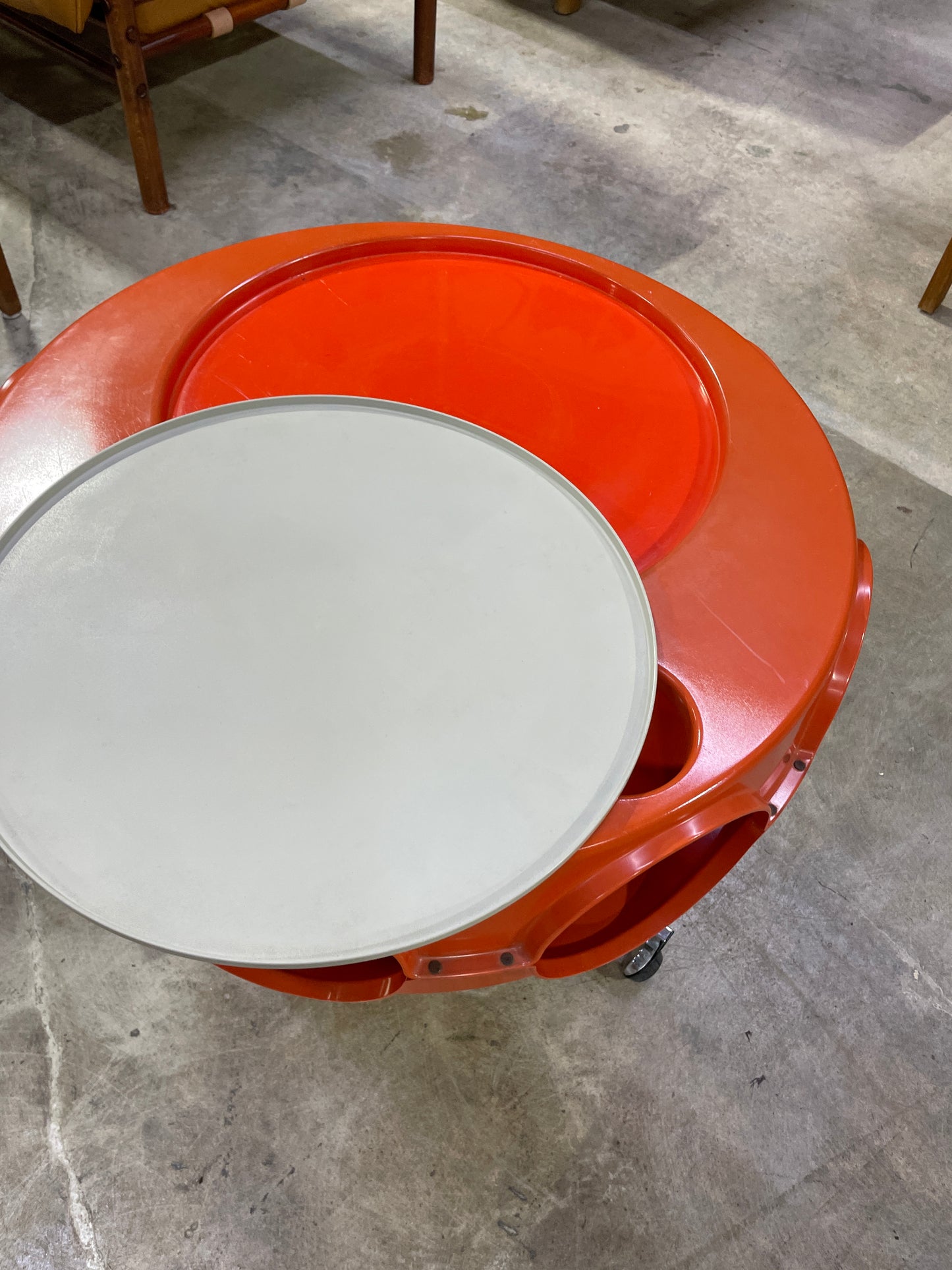 Mid Century Space Age Rotobar Bar Cart Table by Curver