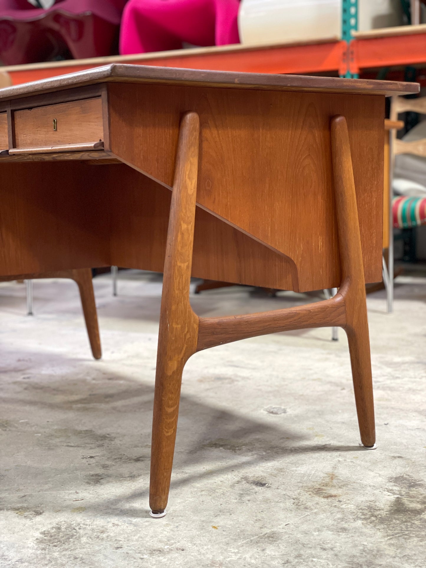 Danish Mid Century Modern Floating Desk