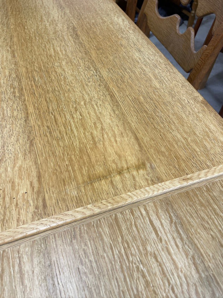 Henning Kjaernulf Oak Primitive Dining Table Expandable