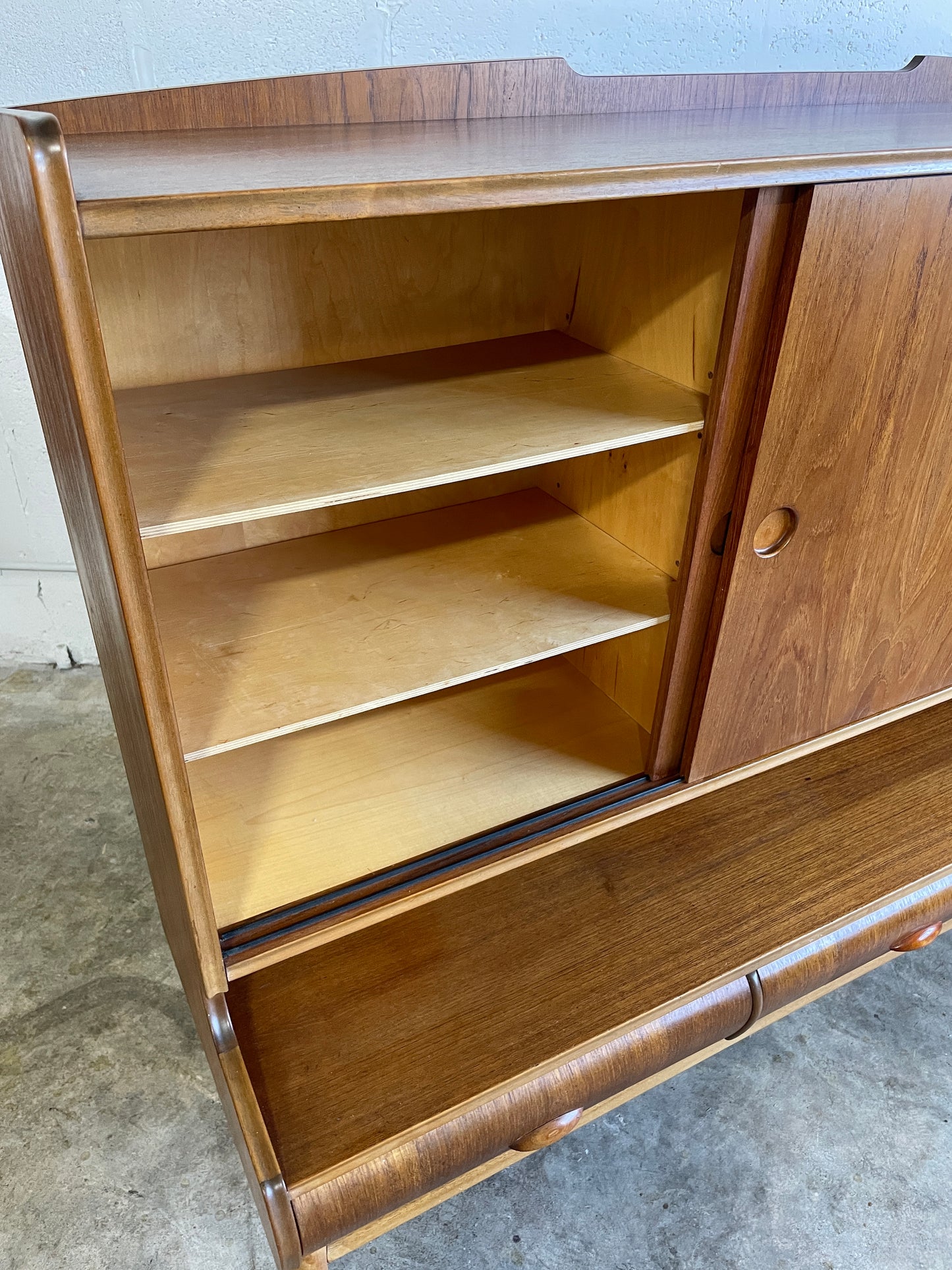 Danish Mid Century Modern Tall Sideboard or Buffet