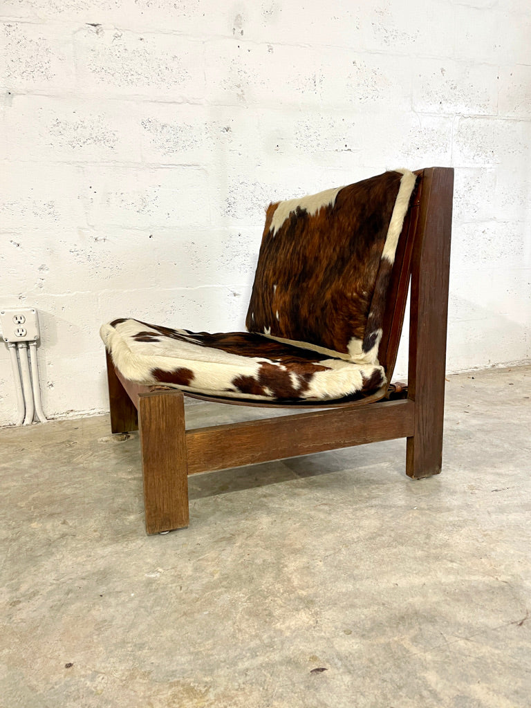 Mid Century Vintage Modern Leather Safari Chair