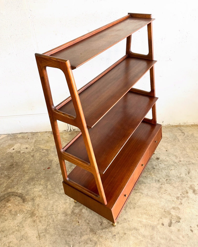 Mid Century Modern Sculpted Bookcase