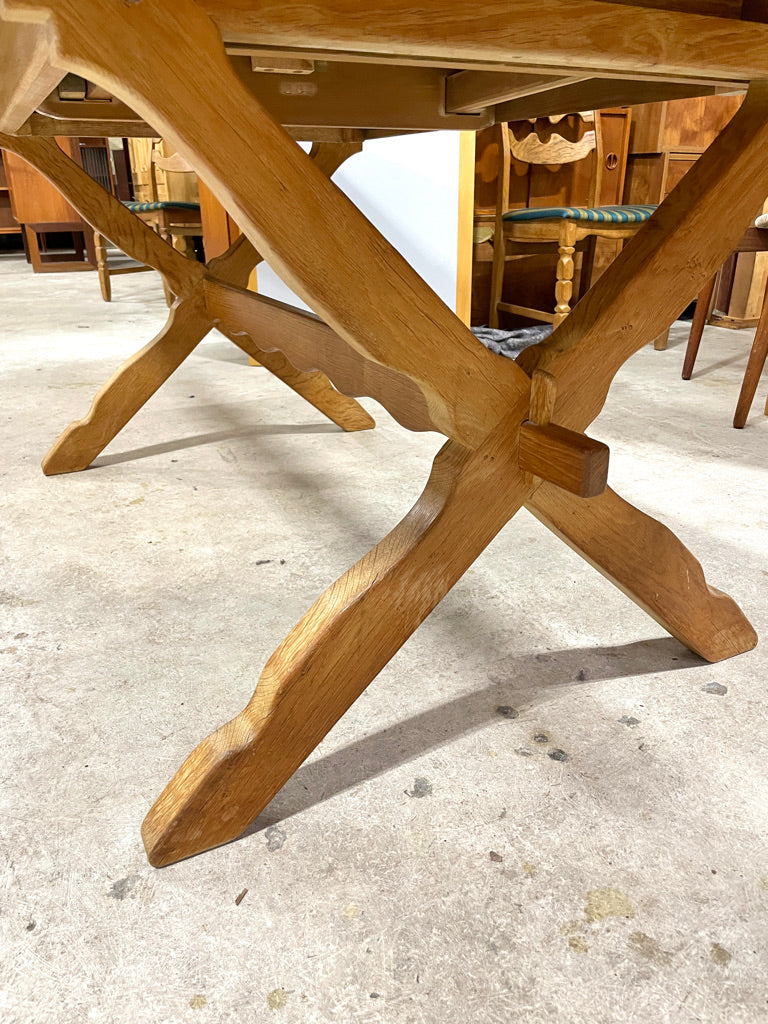 Henning Kjaernulf Oak Primitive Dining Table Expandable