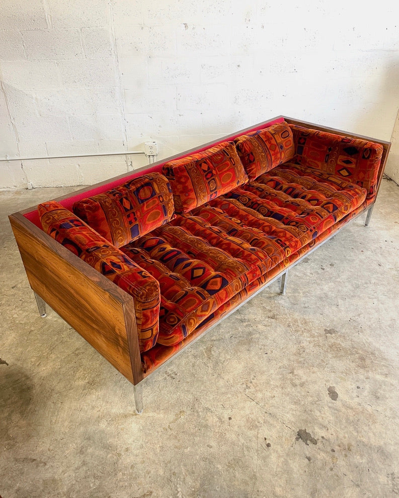 Mid Century Rosewood Case Sofa Jack Lenor Larsen