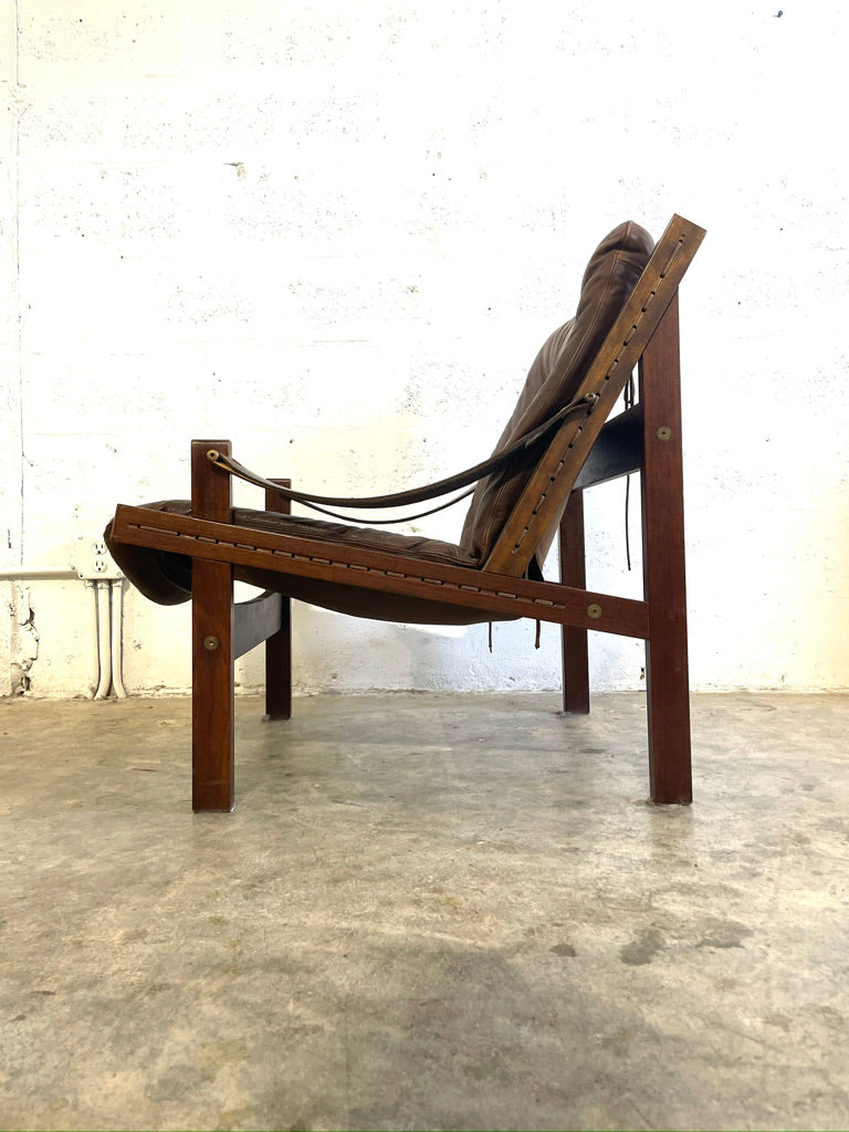 Torbjörn Afdal "Hunter" Brown Leather Lounge Safari Chair