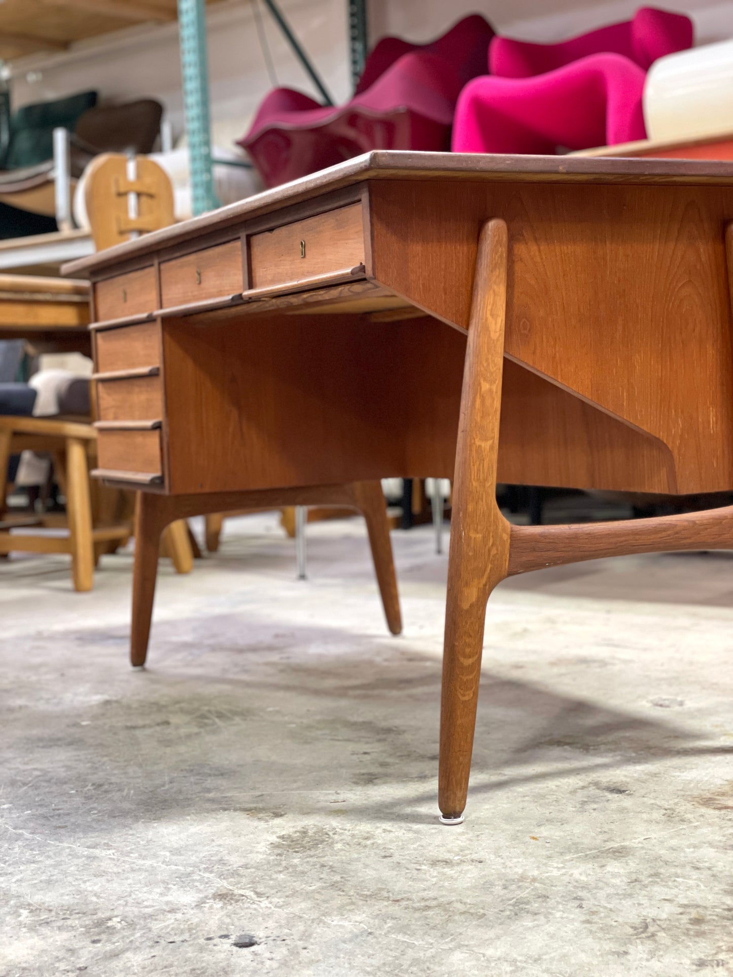 Danish Mid Century Modern Floating Desk