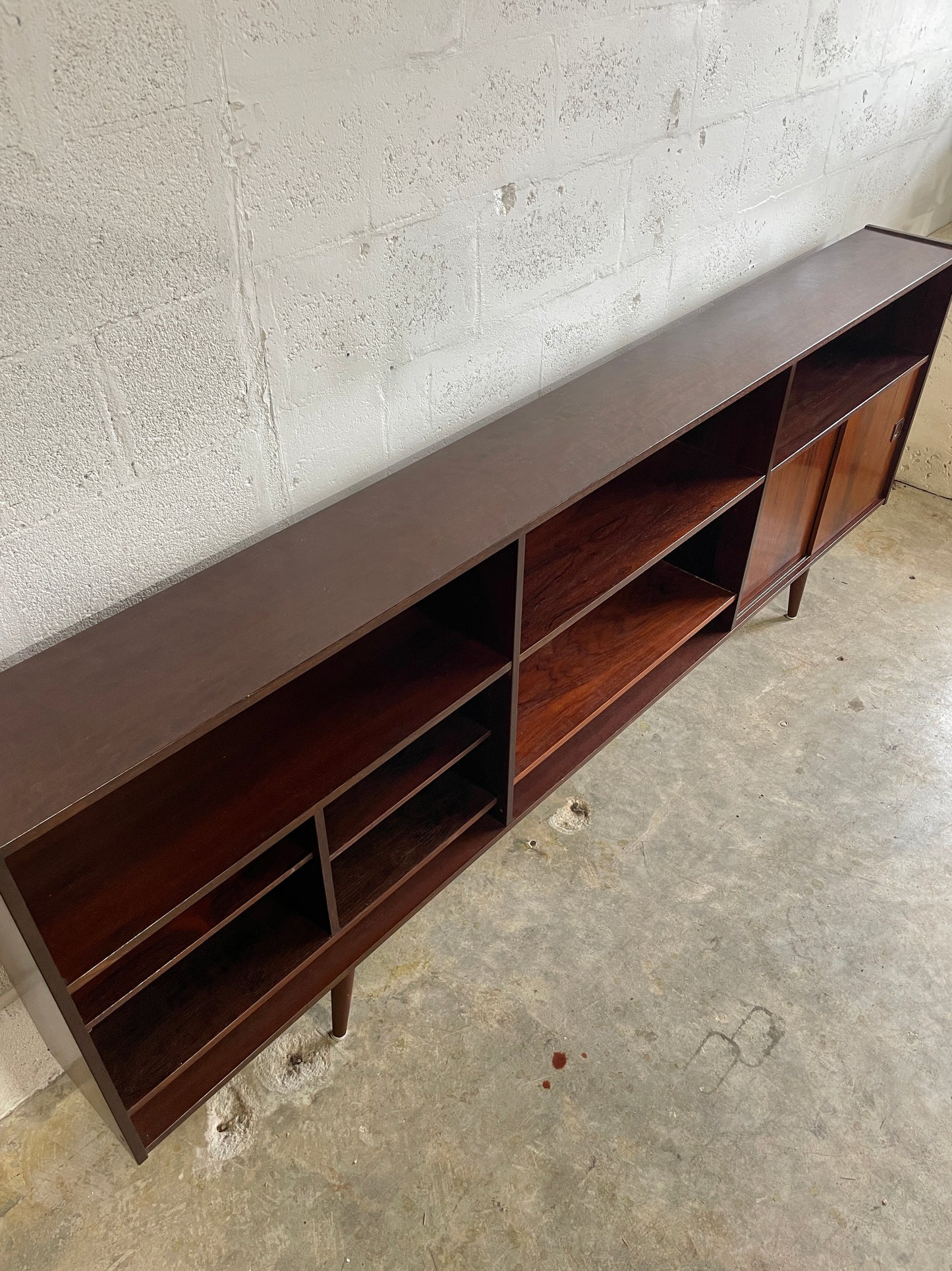 Danish Mid Century Modern Rosewood Console or Bookcase