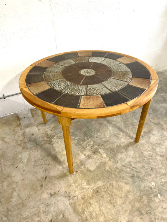 Tue Poulsen Danish Modern Oak and Tile Coffee or Breakfast Table