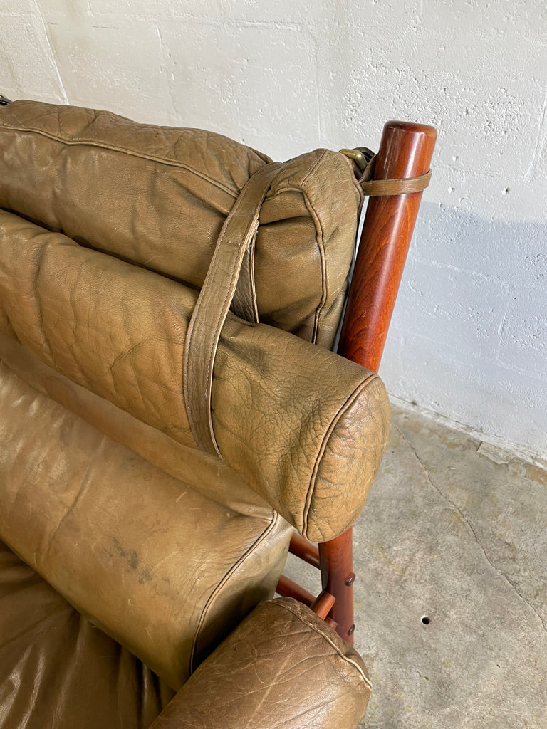 Arne Norell "Inca" Leather Lounge Safari Chair