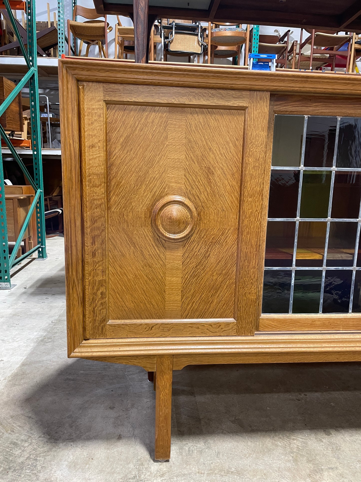 Danish Scandinavian Oak Tall Cabinet or Sideboard