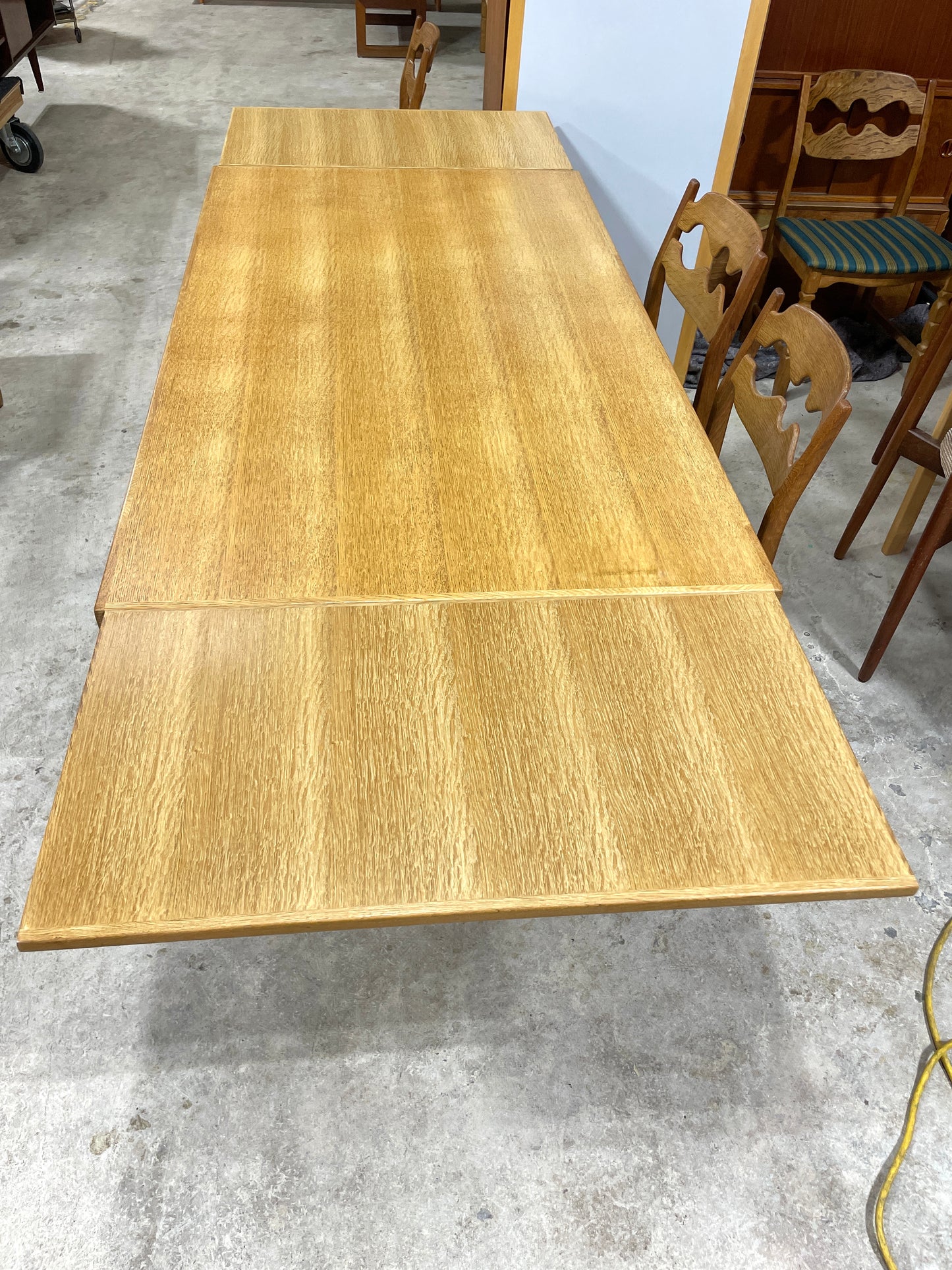 Henning Kjaernulf Oak Primitive Dining Table Expandable
