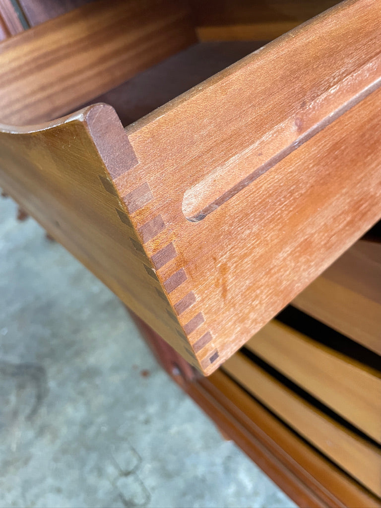 Bernhard Pedersen Danish Modern Tall Sideboard or Cabinet Tambour