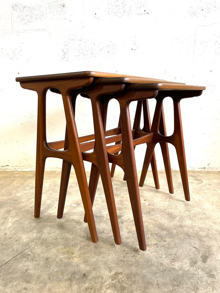 Vintage Danish Modern Teak Nesting Tables Erling Torvits