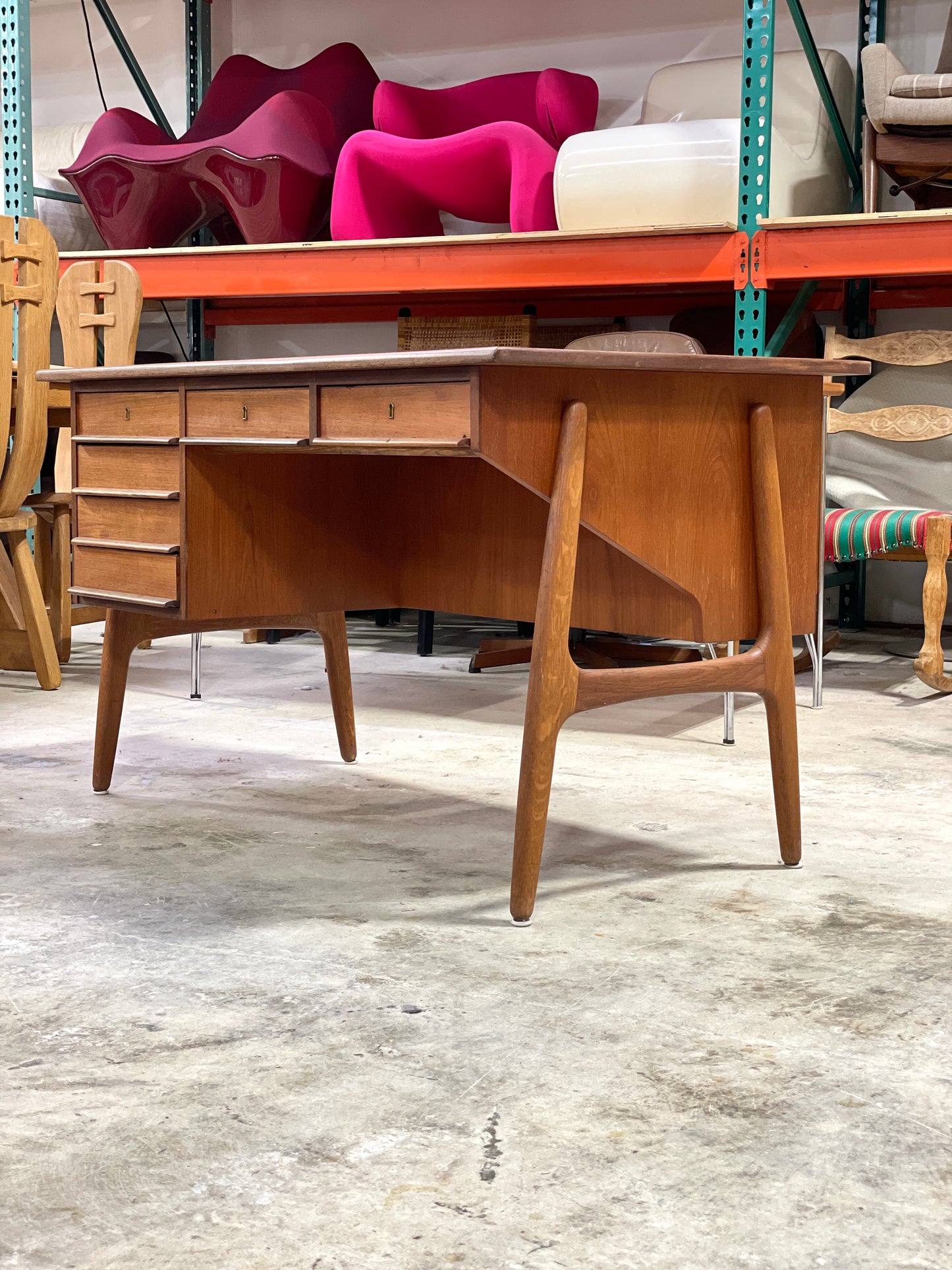 Danish Mid Century Modern Floating Desk