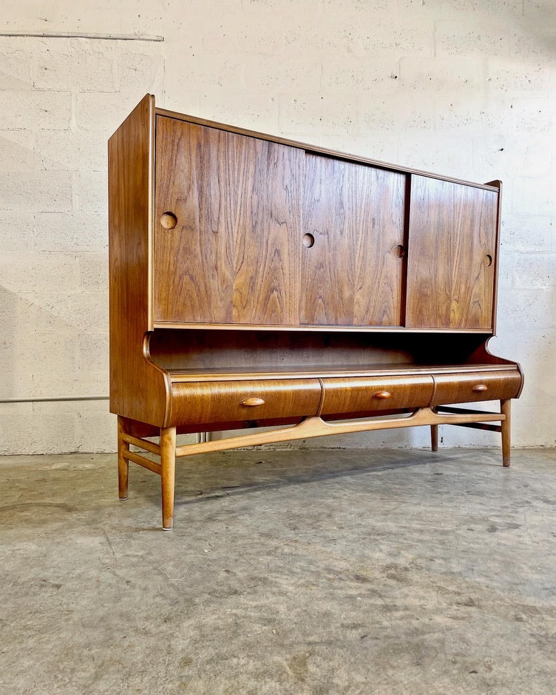Danish Mid Century Modern Tall Sideboard or Buffet