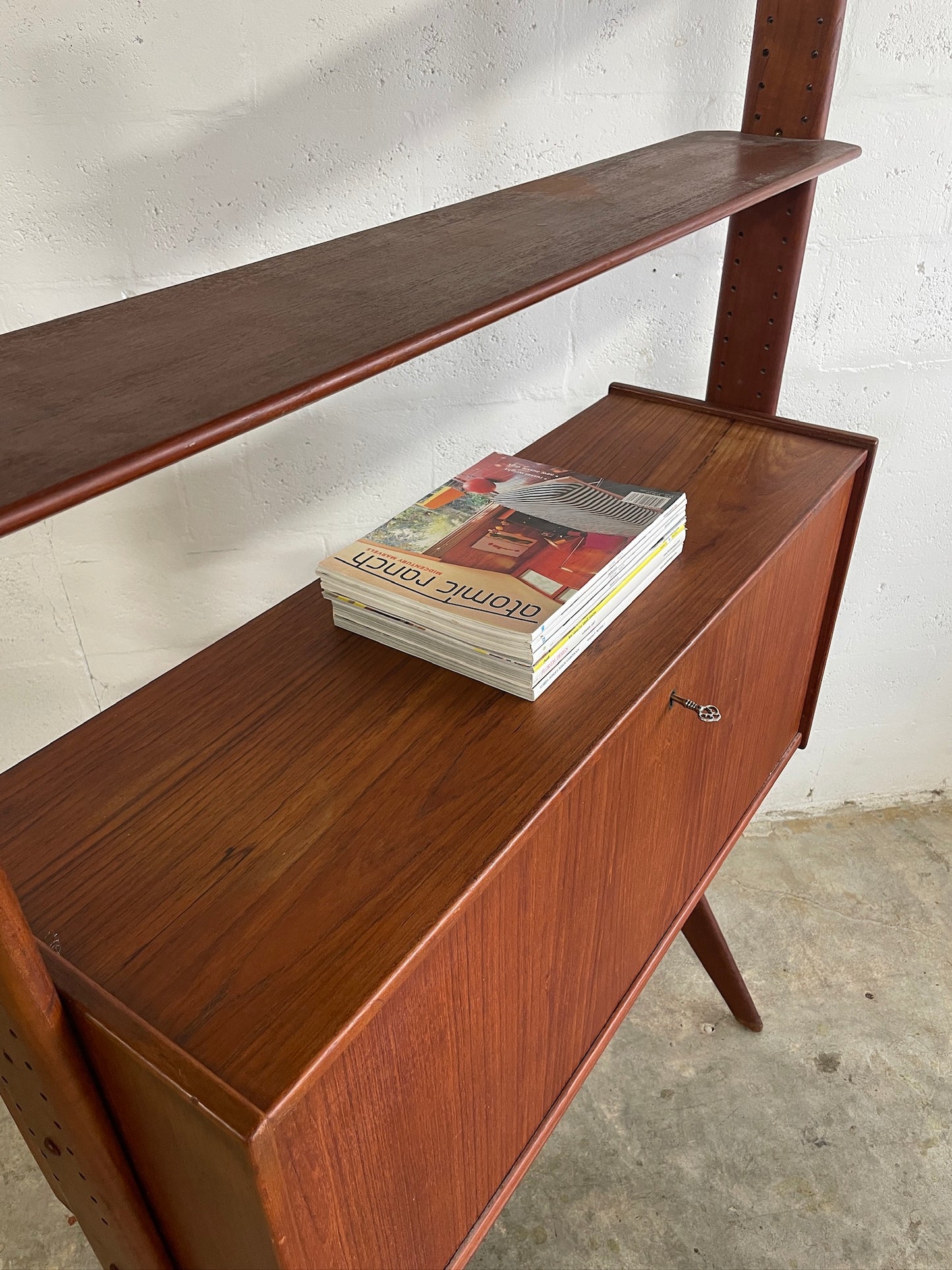 Danish Modern Bookcase Wall Unit or Room Divider with Secretary Desk by Arne Hovmand Olsen