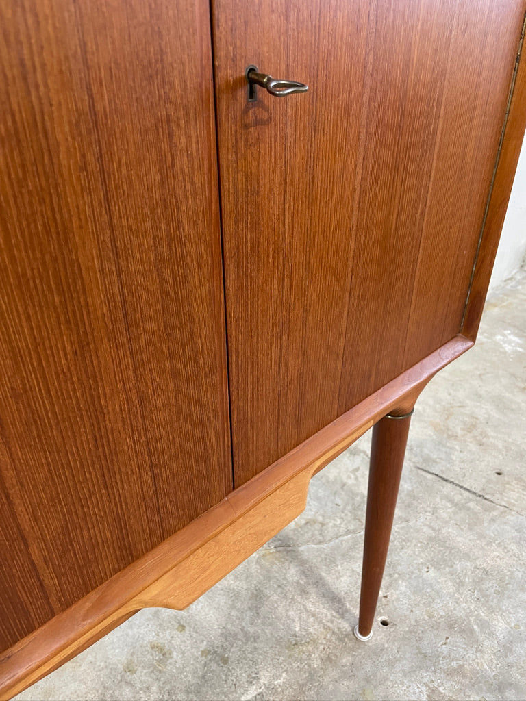 Illum Wikkelso Teak Bar Cabinet Danish Mid Century Modern