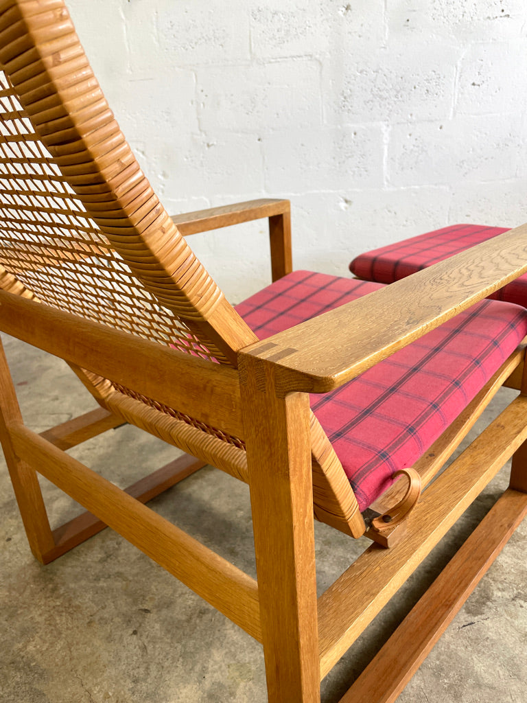 Borge Mogensen BM-2254 Danish Modern Lounge Chair & Ottoman