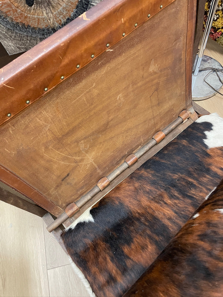 Mid Century Vintage Modern Leather Safari Chair