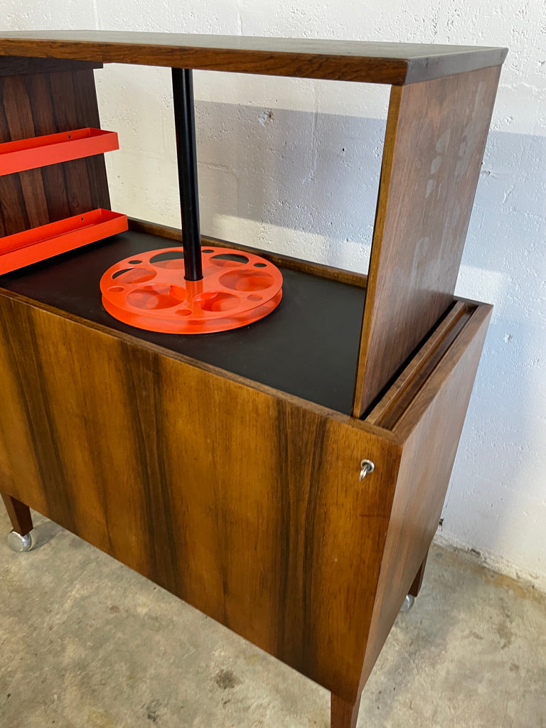 Danish Mid Century Hydraulic Drinks Cabinet or Bar by Kai Kristiansen