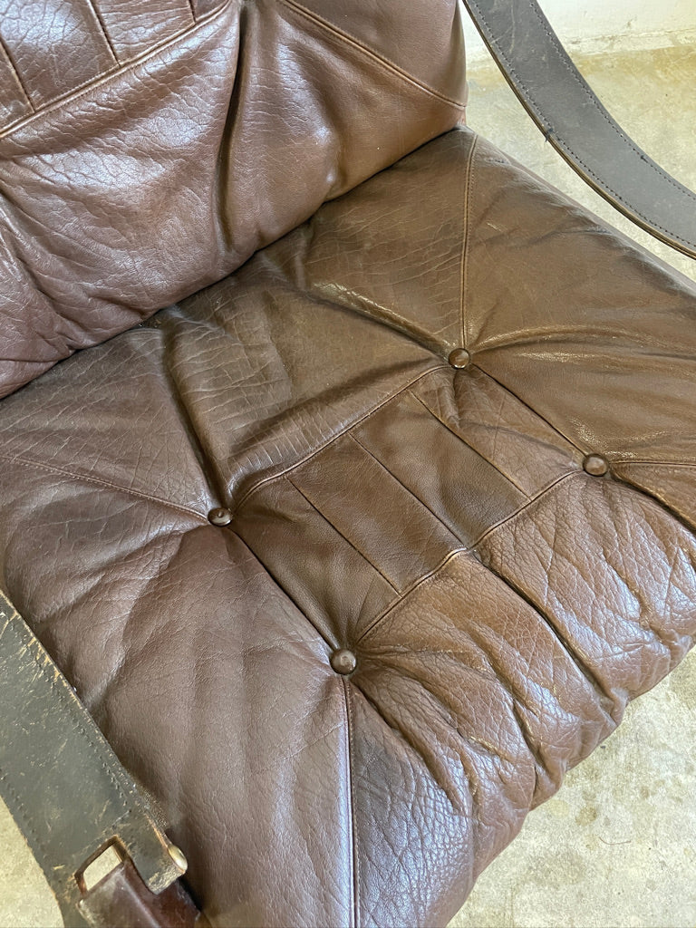 Torbjörn Afdal "Hunter" Brown Leather Lounge Safari Chair