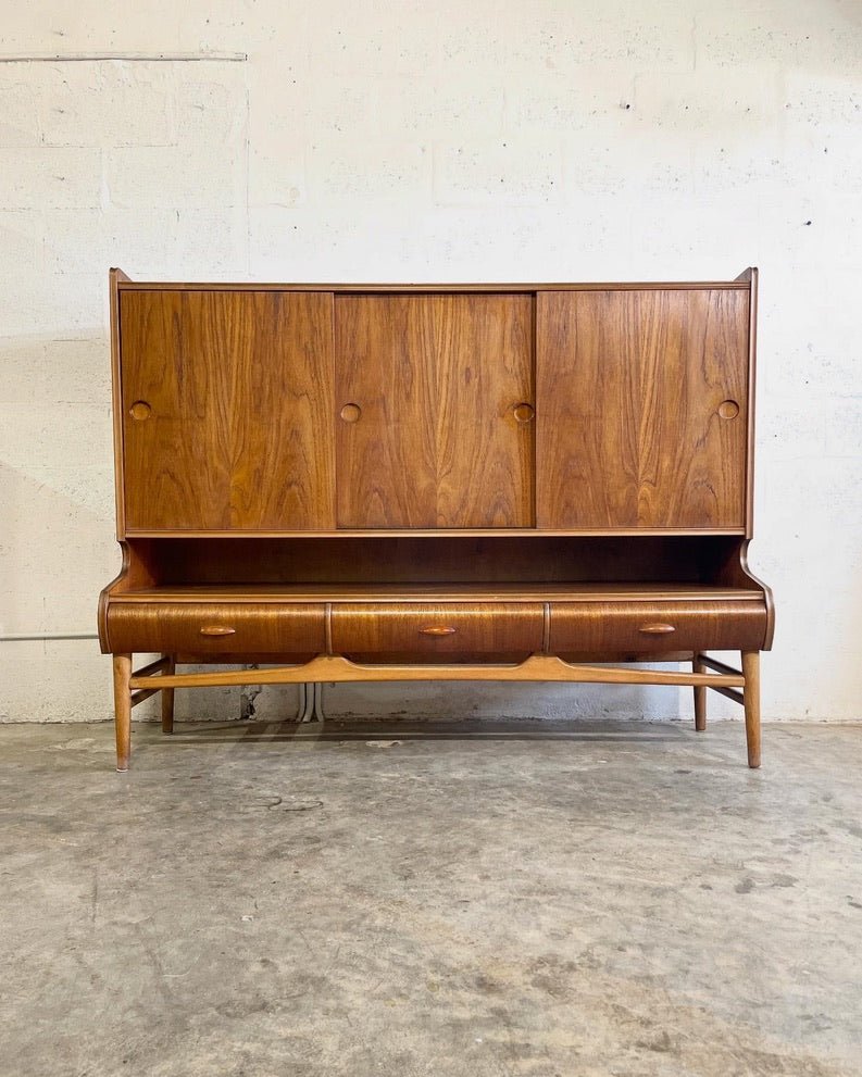 Danish Mid Century Modern Tall Sideboard or Buffet