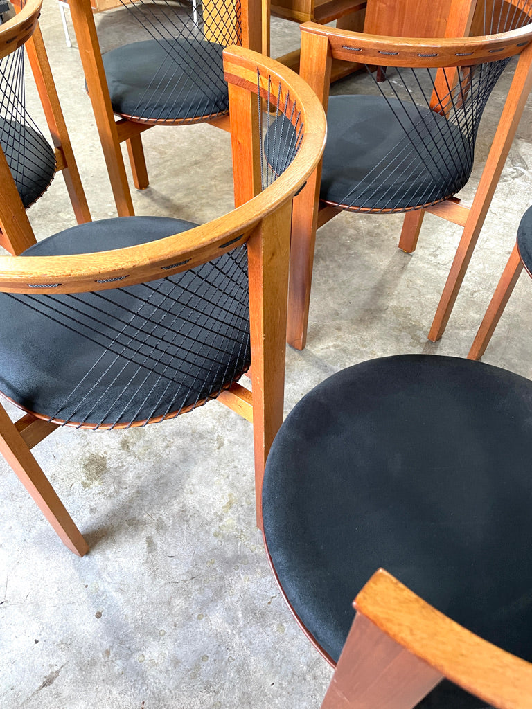Niels Jorgen String Dining Chairs Set of 6 Danish Modern