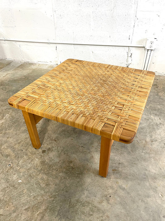 Borge Mogensen Danish Modern Cane and Oak Coffee Table