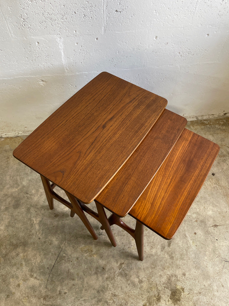 Vintage Danish Modern Teak Nesting Tables Erling Torvits