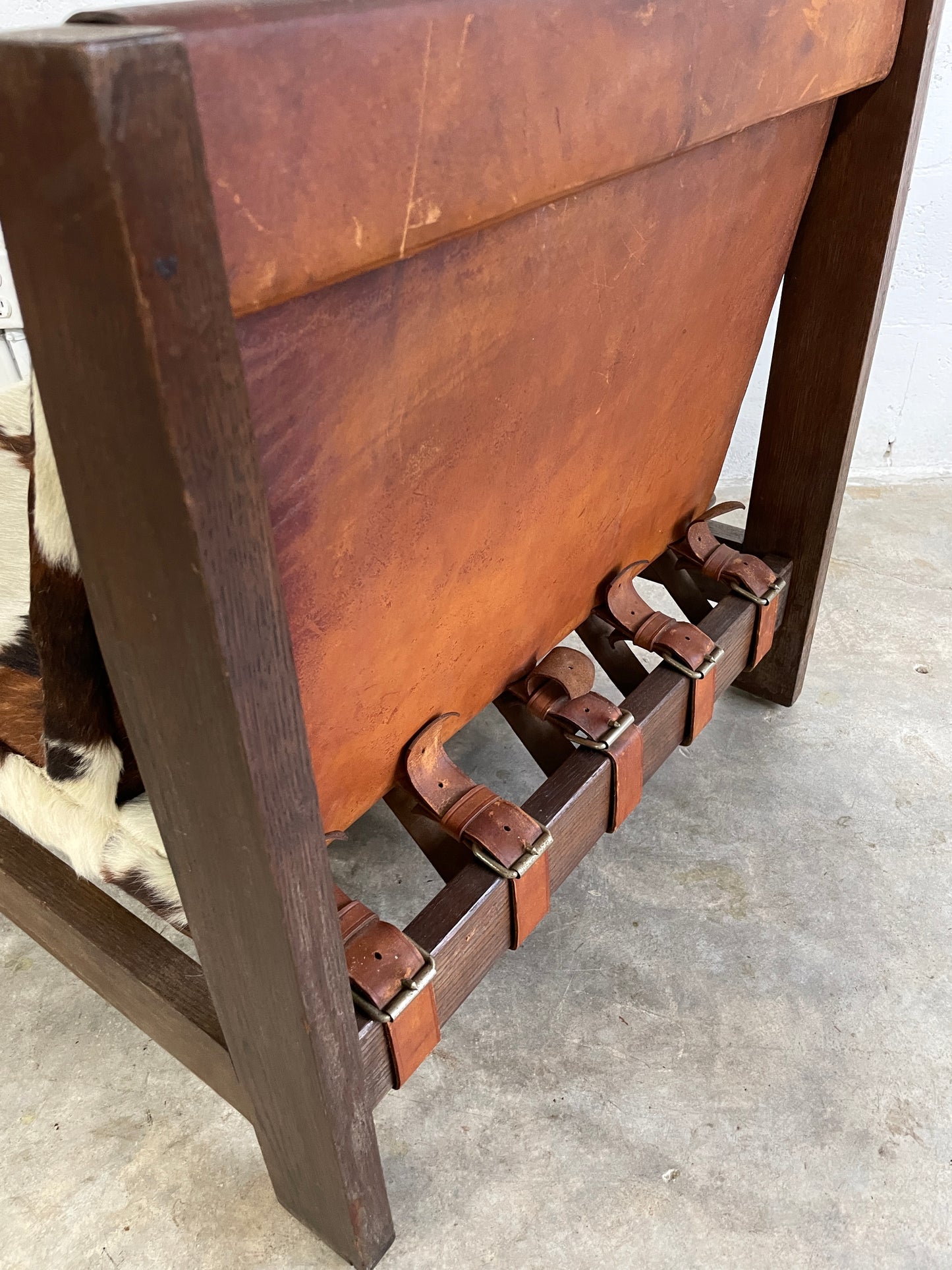 Mid Century Vintage Modern Leather Safari Chair