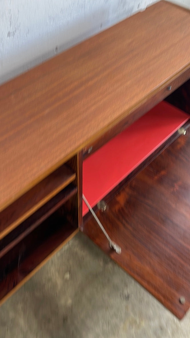 Danish Modern Low Console or Media Center Rosewood