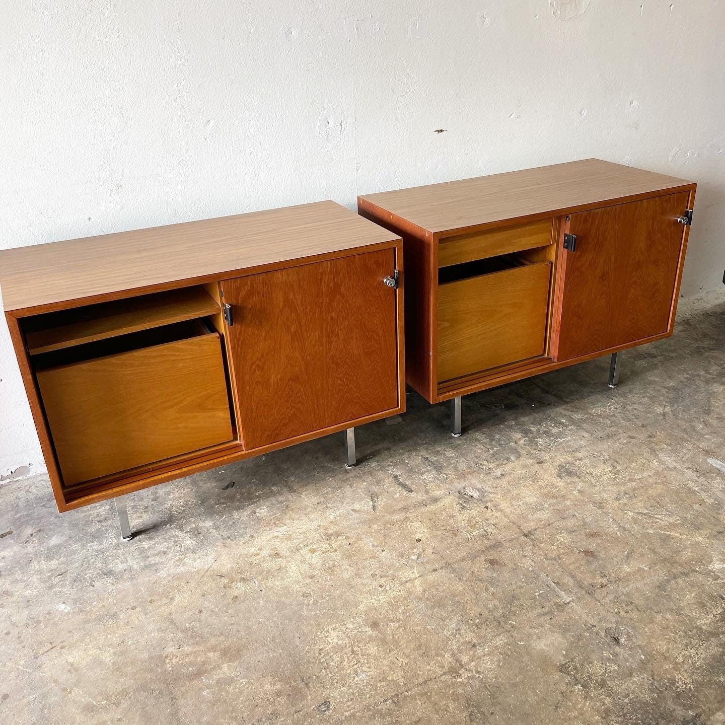 Florence Knoll Pair of Cabinets or Nightstands Mid Century