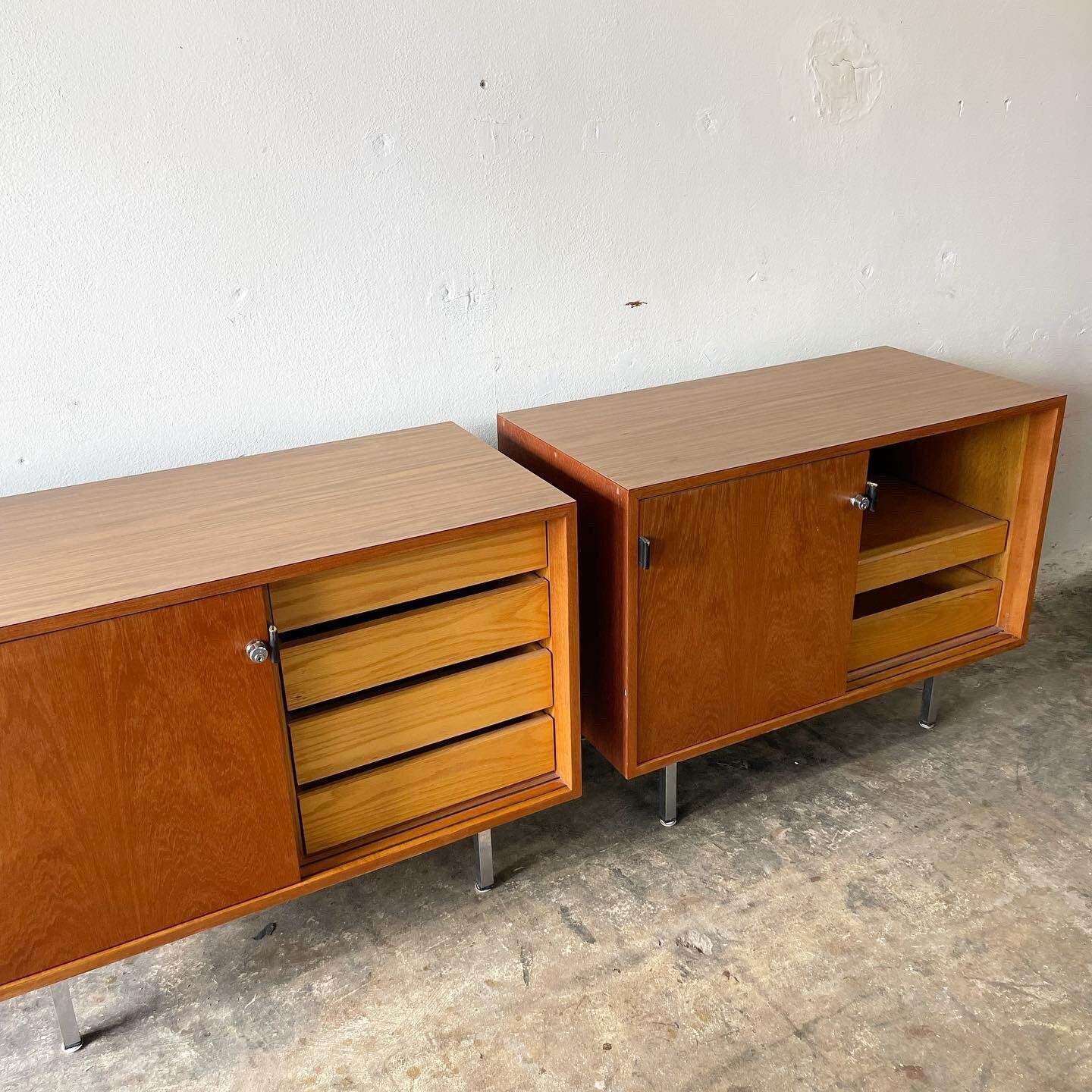 Florence Knoll Pair of Cabinets or Nightstands Mid Century