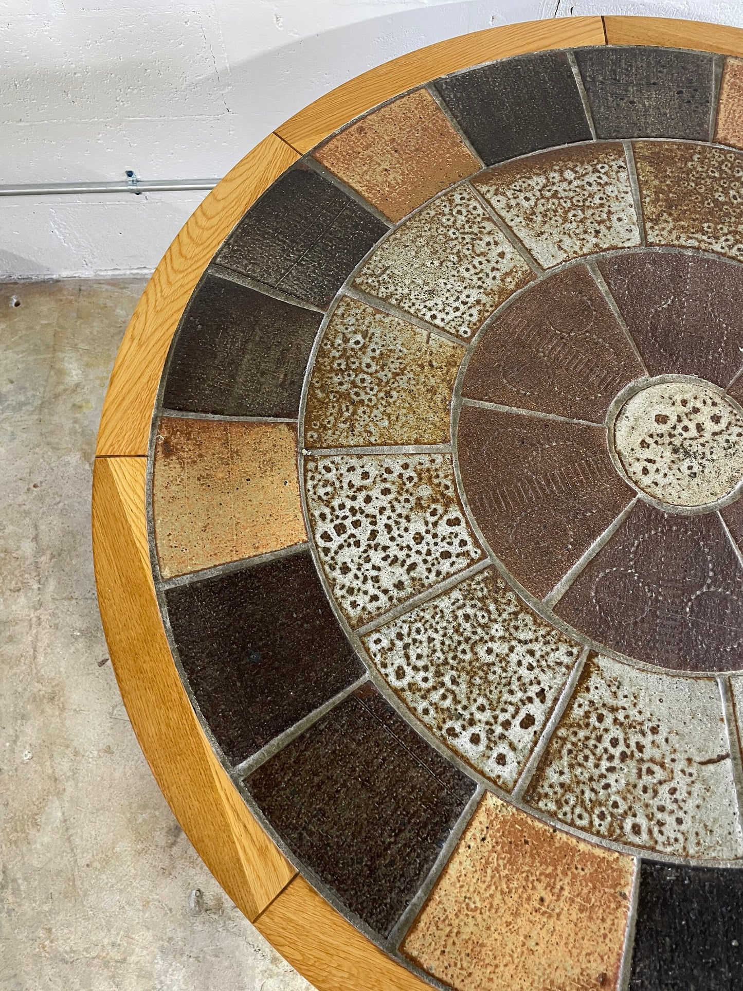 Tue Poulsen Danish Modern Oak and Tile Coffee or Breakfast Table