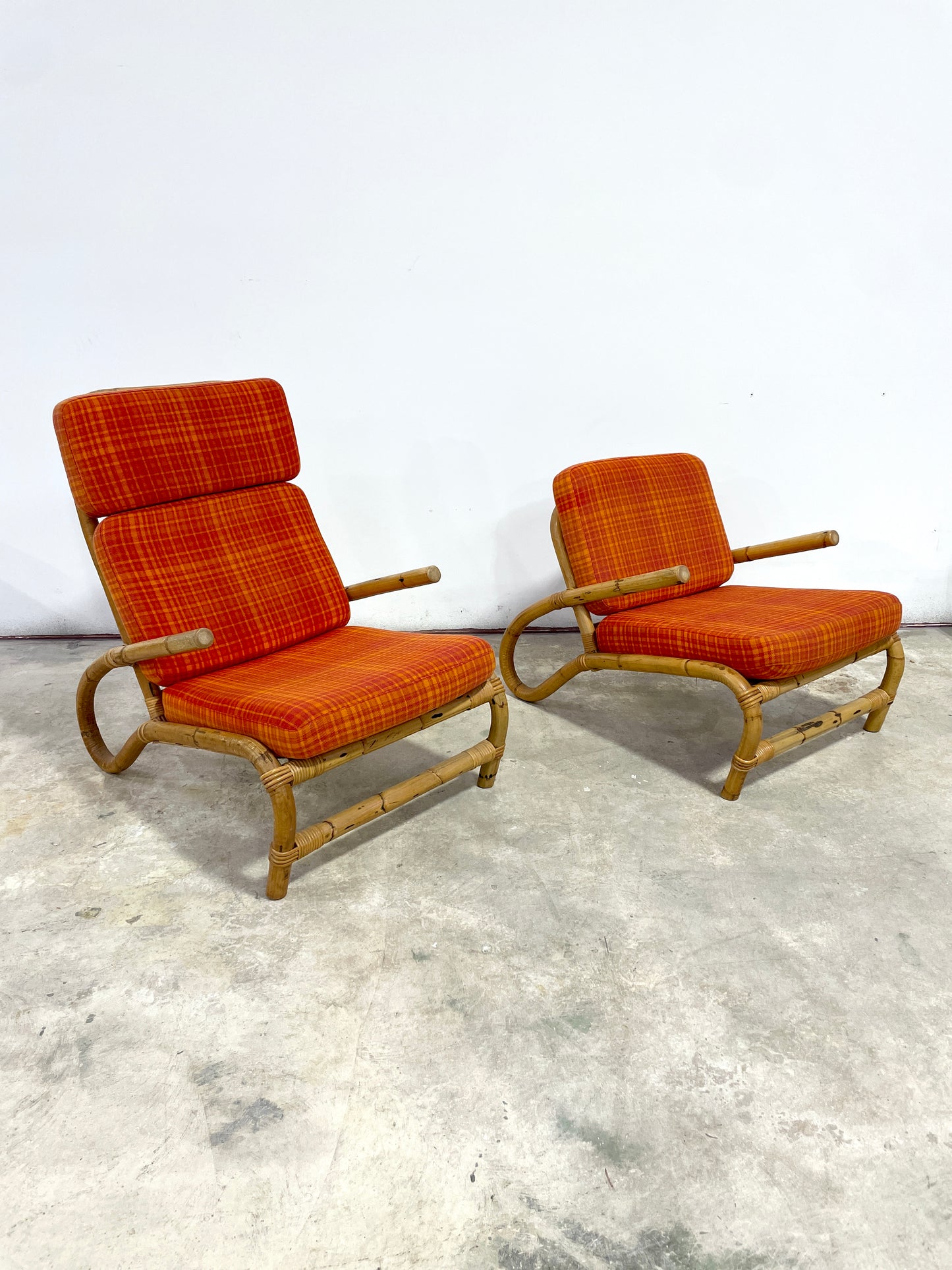 Vintage Pair Bamboo Chairs