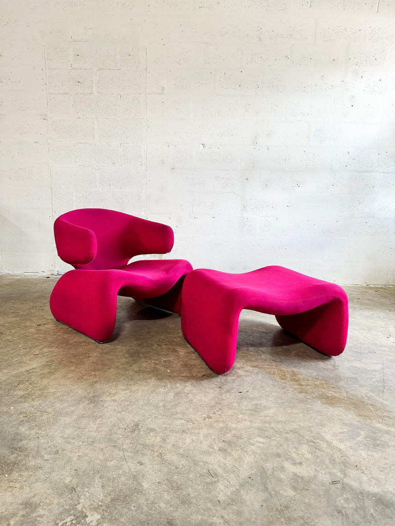 Djinn Chair and Ottoman by Olivier Mourgue for Airborne