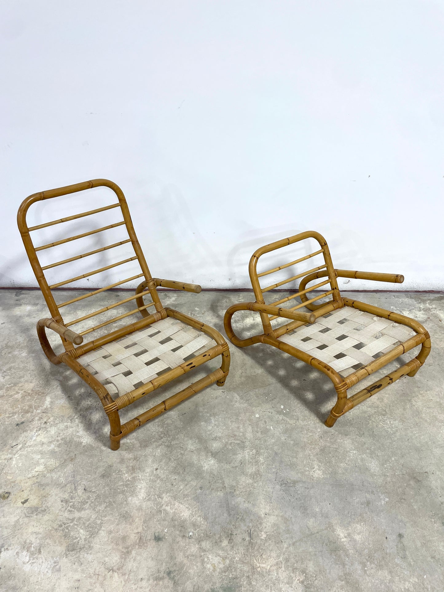 Vintage Pair Bamboo Chairs