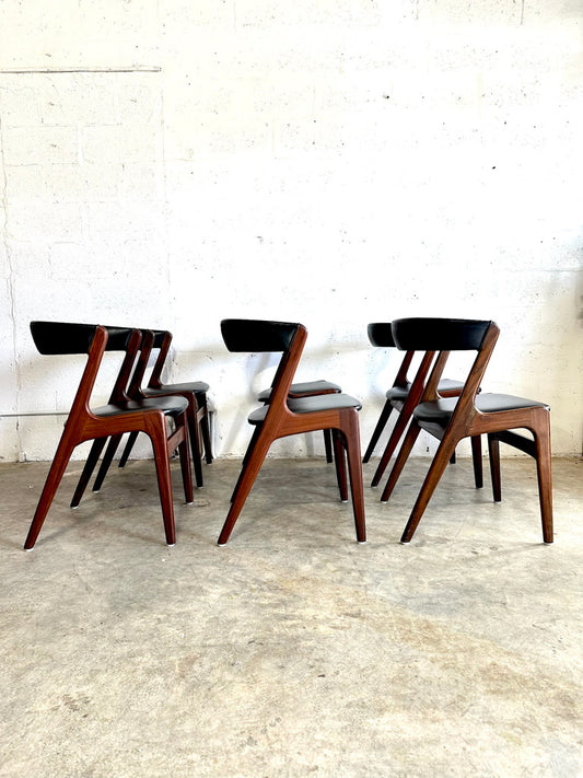 Kai Kristiansen Dining Chairs Danish Mid Century Modern