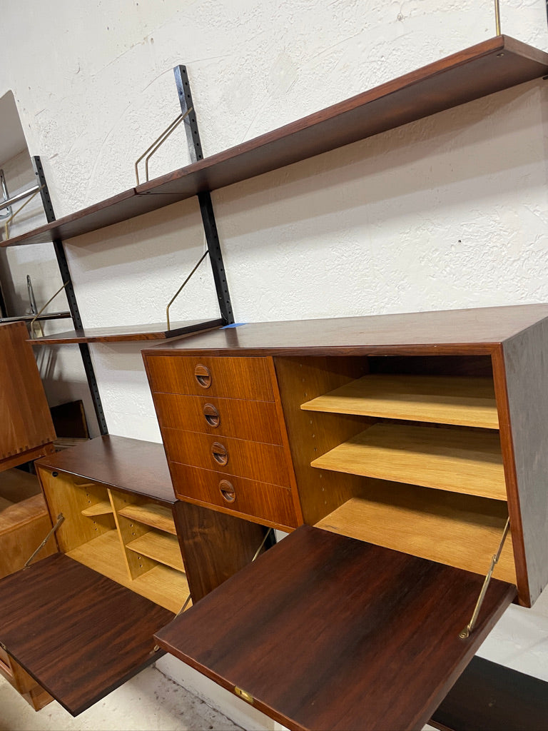 Danish Mid Century Modern Rosewood Wall Unit by HG Furniture