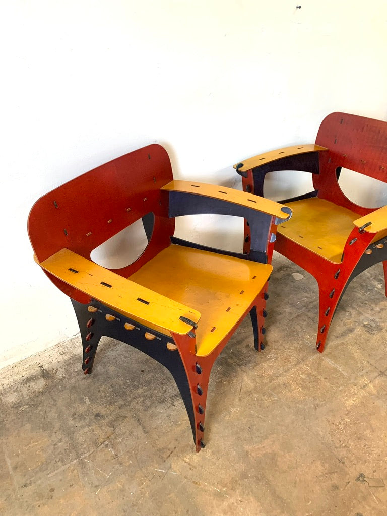 Pair of Puzzle Chairs by David Kawecki