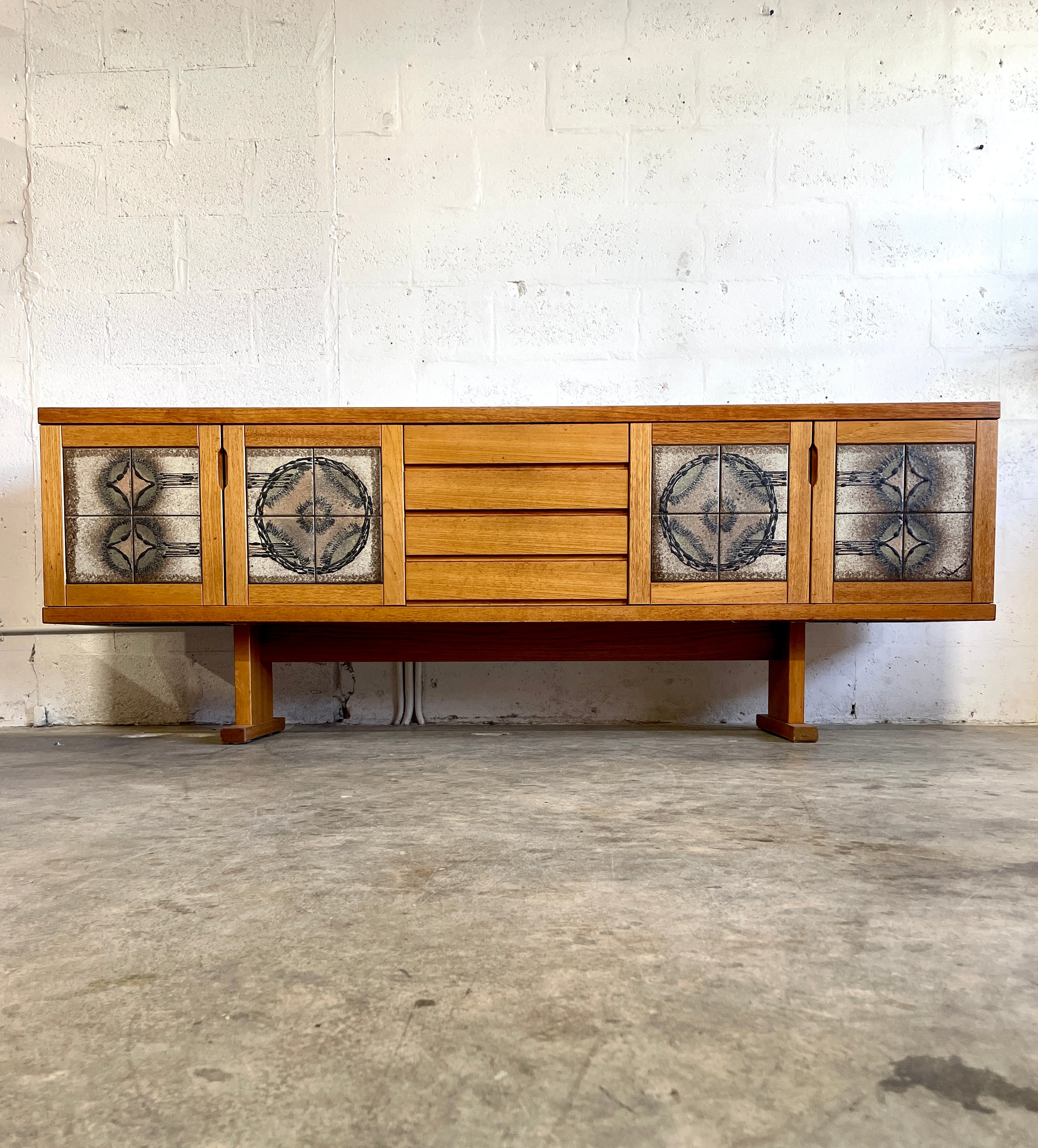 Danish Mid Century Modern Tile Credenza Console Poul Poulsen for Gangs ...