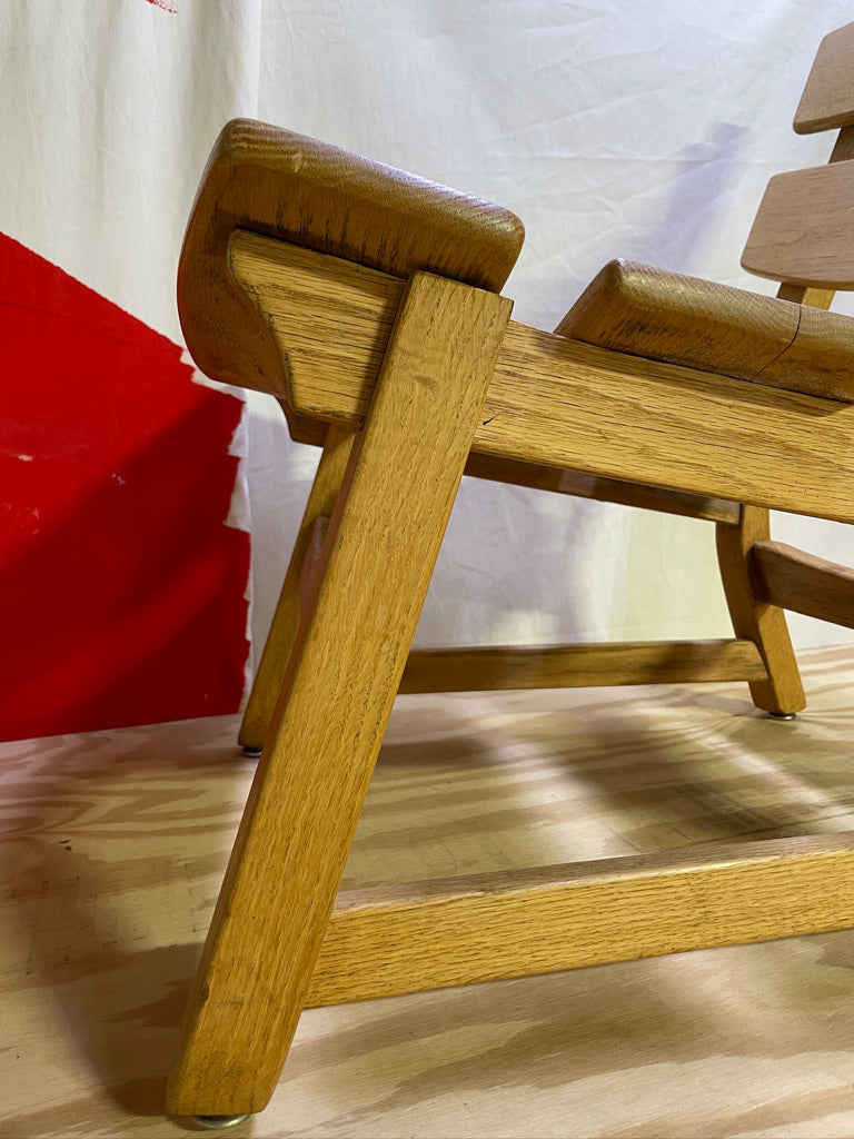 Pair of Dittmann & Co Brutalist Fireplace Oak Danish Modern Chairs