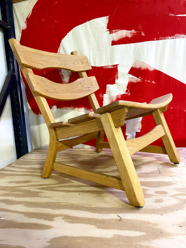 Pair of Dittmann & Co Brutalist Fireplace Oak Danish Modern Chairs