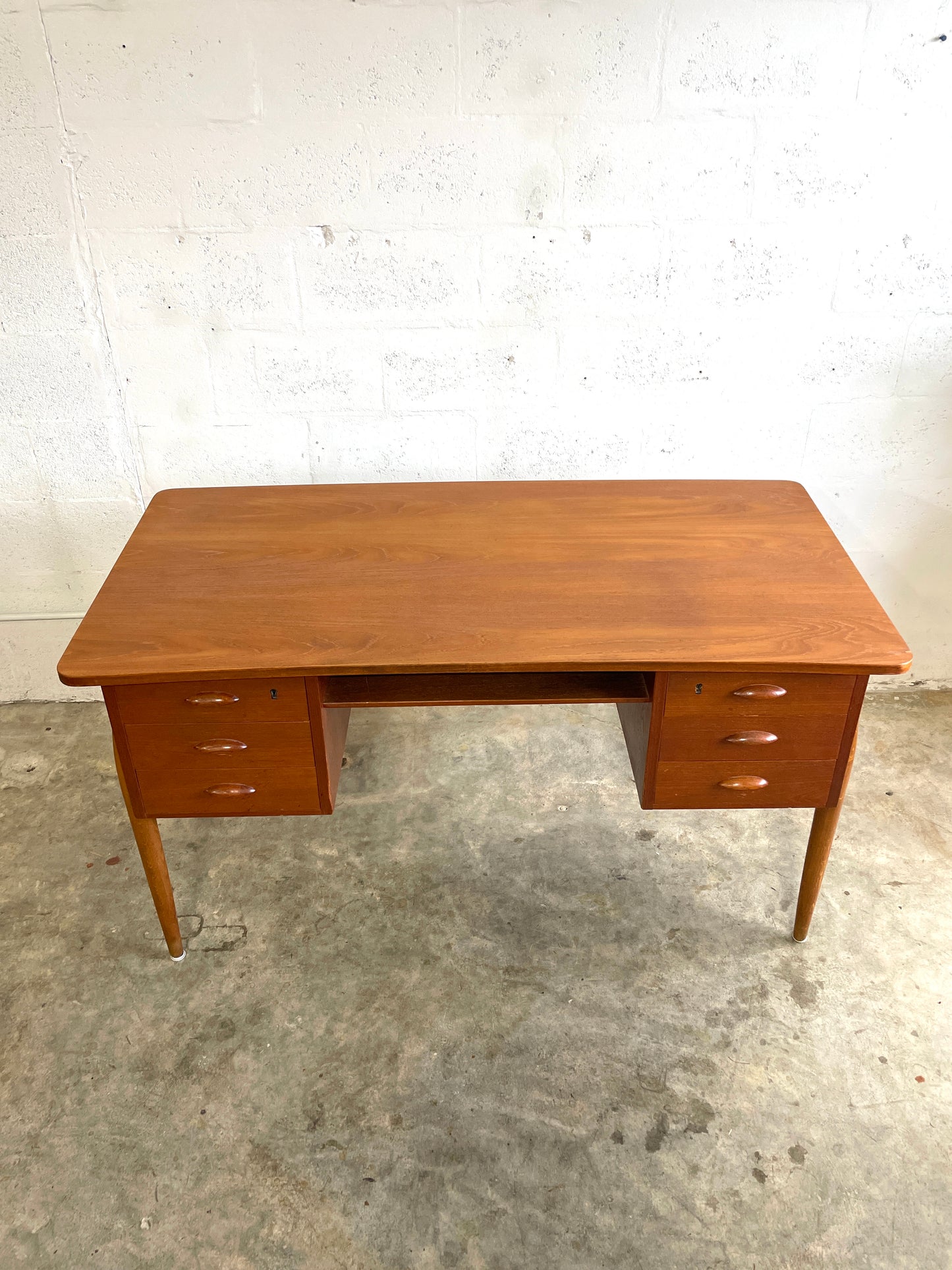 Danish Mid Century Modern Teak Floating Desk