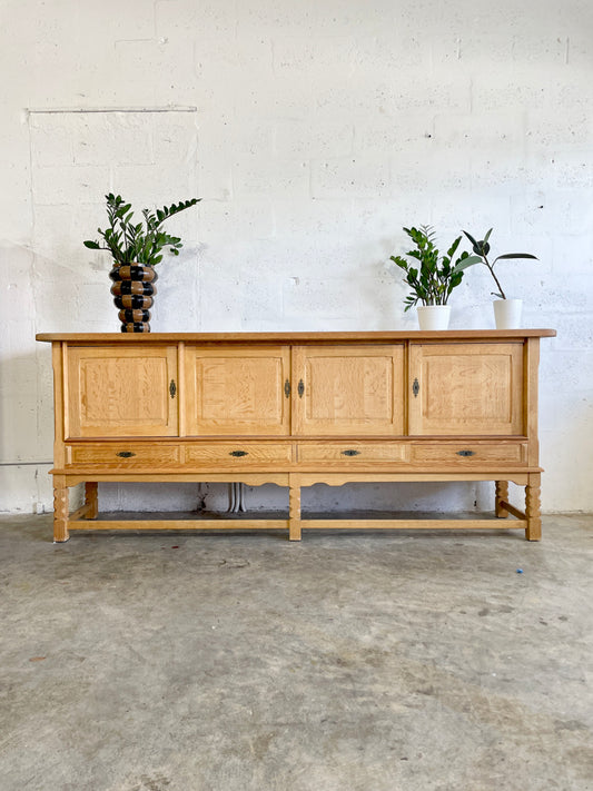 Danish Brutalist Oak Credenza or Console Henning Kjaernulf