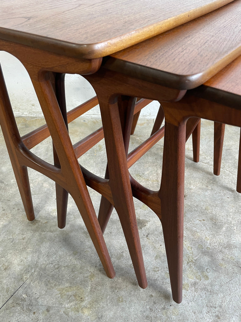 Vintage Danish Modern Teak Nesting Tables Erling Torvits