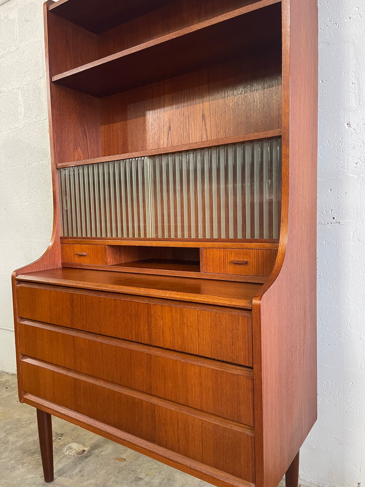 Danish Mid Century Modern Tall Teak Bookcase