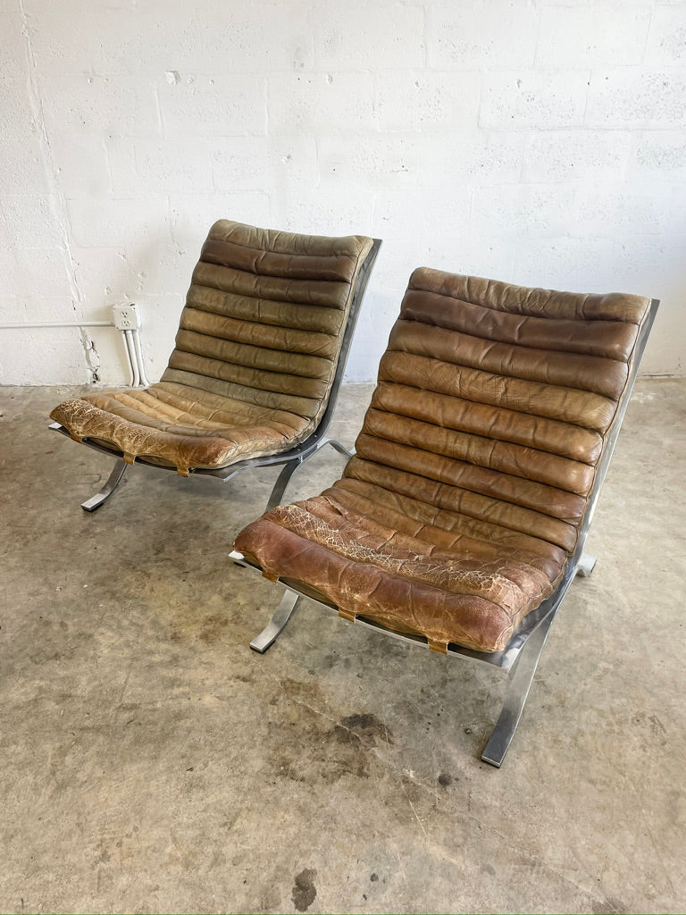 Arne Norell "Ari" Lounge Chairs Pair Scandinavian Modern