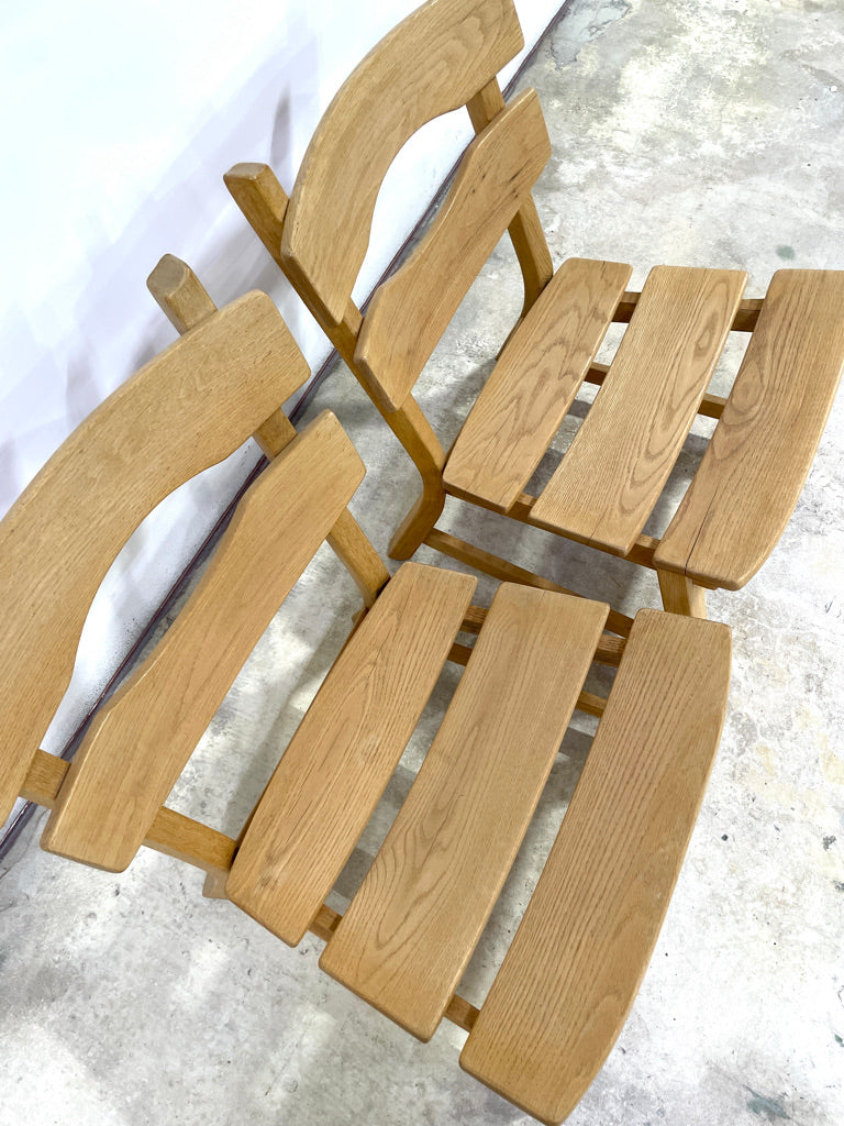 Pair of Dittmann & Co Brutalist Fireplace Oak Danish Modern Chairs